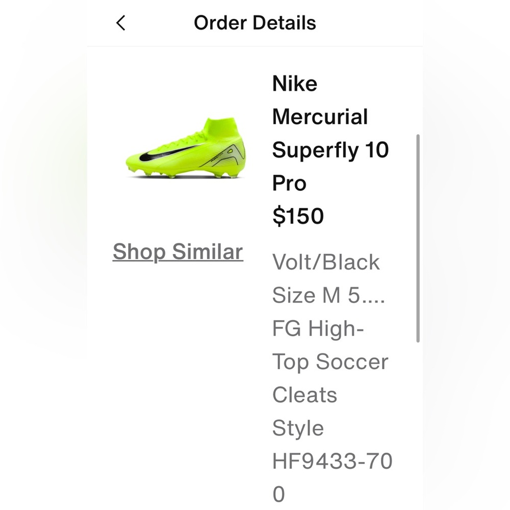 Nike cleats men's 5.5 women's 7 superfly mercurial pro neon volt